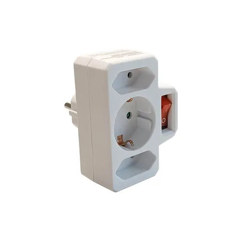 Mehrfachsteckdose Steckdosenleiste Steckdose Stromverteiler 3-fach Schalter weiß