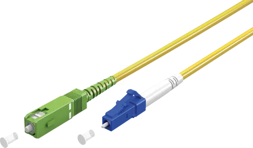 goobay 59647 Glasfaserkabel (FTTH) - 0,5 Meter Singlemode SC APC auf LC UPC, biegeoptimiert und ideal für Home Office oder Rechenzentren
