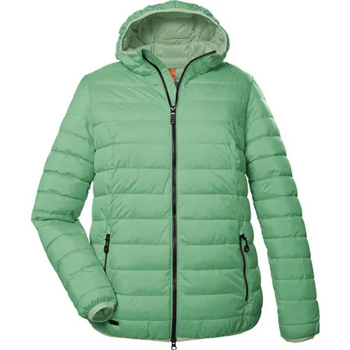 STOY Damen Steppjacke mit Kapuze - Große Größen in Grün - Funktionsjacke mit einer Wassersäule von 10.000 mm, wasser- und windabweisend, ideal für Outdoor-Aktivitäten und umweltfreundlich durch PFC-freie Materialien.