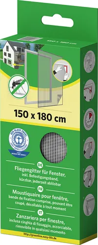 Fenster-Moskitonetz 150x180 cm – Weiß – Polyester mit Klettband – Insektenschutz für Fenster