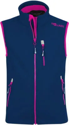 Trollkids Kids Trollfjord Vest navy/magenta von TROLLKIDS