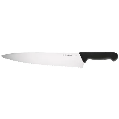 Giesser Kochmesser 31 cm mit Wellenschliff - Küchenmesser für Hobby- und Profi-Köche, ideal zum Schneiden von Fleisch, Obst und Gemüse. Ergonomischer Griff und hochwertige Wellenschliff-Klinge sorgen für optimale Handhabung und Präzision.