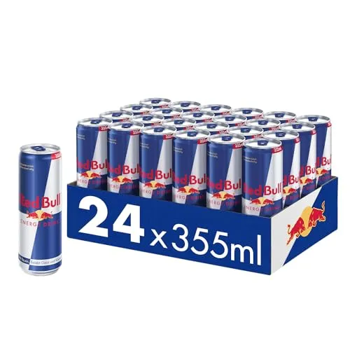 Red Bull Energy Drink 24 x 355ml (EINWEG) - Energy Drinks, belebend mit hochwertiger Spezialformel aus Koffein und Vitaminen, ideal für einen Energieschub unterwegs.