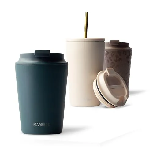 MAMEIDO Thermobecher aus Edelstahl, doppelwandig isoliert