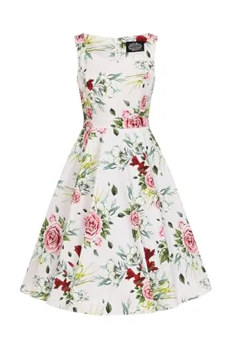 Hearts & roses London Swing Kleid Carole Floral Vintage Rockabilly Retro, Größe:XL