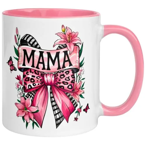 Tasse Mama | Schmetterling und Schleifen | Beste Mama Geschenk Becher | Muttertag Weihnachten Geburtstag