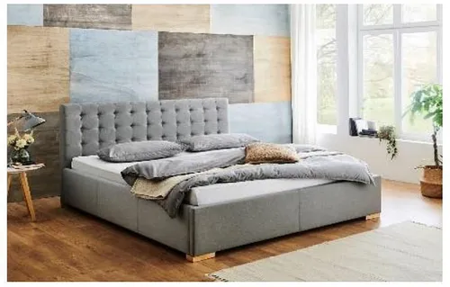 Polsterbett MALENA - grau - Elegantes Polsterbett MALENA in grau, ideal für einen stilvollen Schlafbereich mit hohem Komfort und modernem Design.