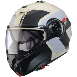 Caberg Duke Evo Indy Klapphelm, schwarz-beige, Größe S für Männer - Praktischer Klapphelm mit Einhandbedienung, kratzfestem Visier und zuverlässiger Arretierung. Ideal für Motorradfahrer, die Komfort und Sicherheit schätzen.