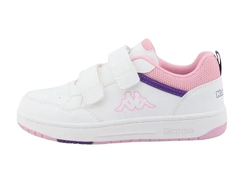Kappa Sneaker Kinder, Farbe:White-Viola-Rose, Größe:29