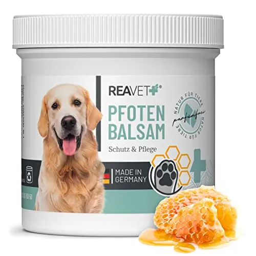 ReaVET Pfotenbalsam Hund & Katze 120ml – Natürliche Pfotenpflege mit Sheabutter, Kokosöl & Bienenwachs I Pfotenschutz Creme, Zubehör für Winter & Sommer