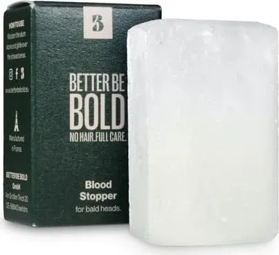 BETTER BE BOLD Blutstiller Alaunstein 75 g I Stoppt Blutungen sofort nach der Rasus I Antiseptisch & antibakteriell I Handgefertigt in Frankreich I 100 % natürlich I Bart & Glatze I Vegan