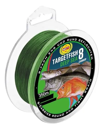 WFT TF8 Surf Deep Sea Green 350m - Geflochtene Meeresschnur - Angelschnüre für das Pilkangeln in Norwegen, 8-fach geflochten für weite Würfe und hohe Tragkraft von 20kg, ideal für anspruchsvolle Bedingungen.