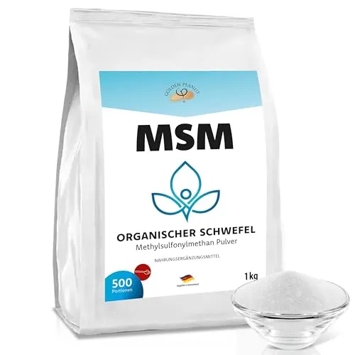 GOLDEN PEANUT MSM 1 kg, Methylsulfonylmethan, höchste Reinheit, organischer Schwefel ohne Zusätze und Rieselhilfen