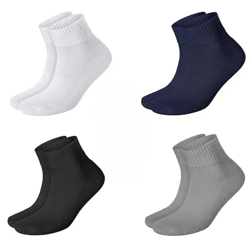 NAHLE ® Sneaker Socken Unisex – 6 Paar Baumwolle in Blau, Weiß, Grau, Schwarz - Atmungsaktive Sneaker Socken für Herren und Damen, ideal für Sport und Alltag. Mit gepolsterter Ferse und Sohle für hohen Tragekomfort. Maschinenwaschbar bei 40°, kein Einlaufen!