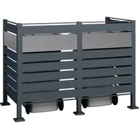 WESTMANN 2er Mülltonnenverkleidung Planum Metall 160x80x120 cm Grau - Mülltonnen Sichtschutz, vielseitig nutzbar und einfach zu montieren