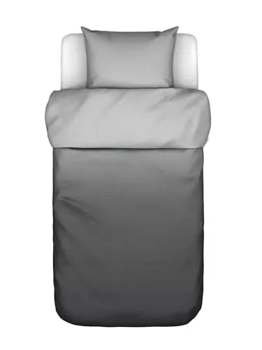MARC O'POLO Bettwäsche Jorn Anthrazit, 155x220 + 1x 80x80 cm - 100% Bio-Baumwollsatin - Elegante Bettwäsche aus 100% Bio-Baumwollsatin, weich und atmungsaktiv für höchsten Komfort. Pflegeleicht und ideal für jede Jahreszeit – perfekt für ein modernes, stilvolles Zuhause.