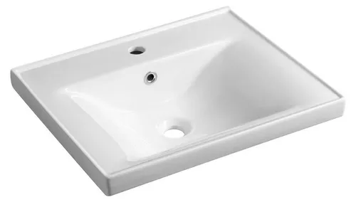 Aqualine SAVA 55 Keramik-Waschtisch 55x46cm, weiß - Elegantes Keramik-Waschtisch in Weiß (55x46 cm) für stilvolle Badezimmer. Ideal für die Kombination mit Unterschränken der Badmöbelserie POLY und FAVOLO.