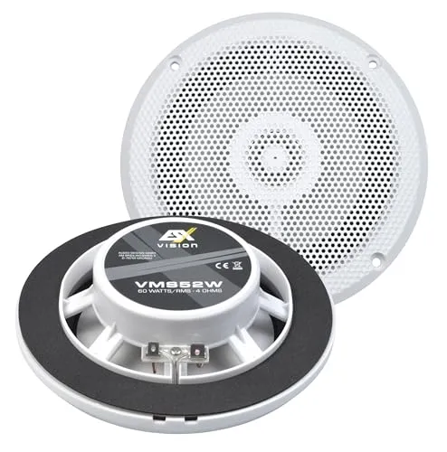 ESX VMS-52W - 13 cm 2-Wege-Koax Lautsprecher - Auto Koaxial-Lautsprecher für Marine, Outdoor und Caravan | Extrem flach mit nur 2,5 cm Einbautiefe, UV-beständig und feuchtigkeitsresistent für langlebigen Einsatz.
