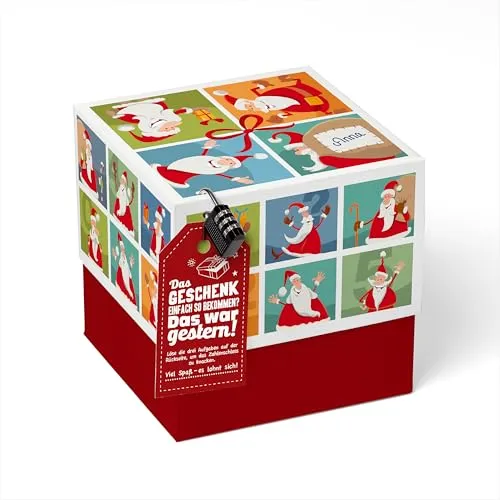 SURPRISA Geschenkbox für Weihnachten - Kreative Rätselbox für Geldgeschenke - Geschenkkartons mit spannenden Knobelaufgaben für unvergessliche Überraschungen. Ideal für Gutscheine, Parfum oder Schmuck - eine liebevolle Art zu schenken!