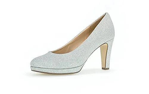 Gabor Damen Klassische Pumps, Frauen Absatzschuhe,hochhackige Schuhe,stoeckelschuhe,Abendschuhe,Court Shoes,high Heels,Silber,44 EU / 9.5 UK
