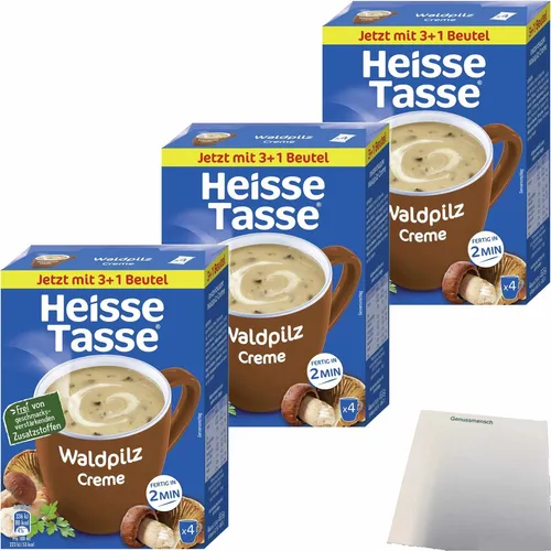 Heisse Tasse Waldpilz Creme Suppe 3er Pack 3x 4 Beutel a 16,4g usy Block
