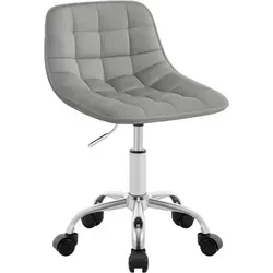 WOLTU Bürostuhl Drehstuhl Samt Hellgrau in silber von WOLTU