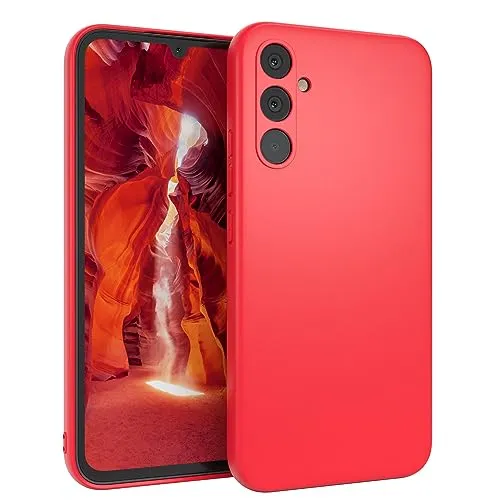 EAZY CASE - Schutzhülle Farbig - kompatibel mit Samsung Galaxy A34 Ultra-robust, Flexibles Silikon (Federlicht und Ultra Dünn), Stoßfeste Schlank Kratzfest, Kabelloses Laden in Rot