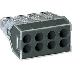 WAGO 773-108 - Verbindungsdosenklemme, 2,5 mm2, 8 Leiter, grau, transparent