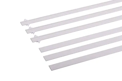 Deco-Raum Paneelwagen Weiß 60cm - 3 Stück aus Aluminium mit Klettband - Zubehörset für Gardinen, vielseitig einsetzbar und kürzbar für individuelle Anpassung. Ideal für Zuhause, Hotels und Büros!