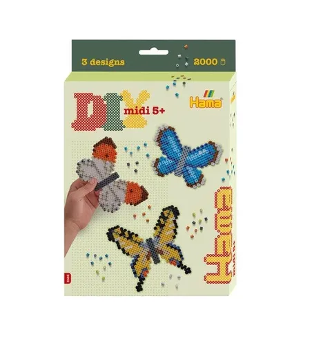 HAMA 3452 - GESCHENKPACKUNG SCHMETTERLING - 2000 MIDI BÜGELPERLEN # NEU OVP