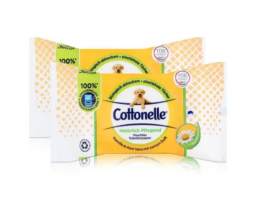 Cottonelle® feuchtes Toilettenpapier Cottonelle feuchtes Toilettenpapier Kamille & Aloe Vera 42 Tücher (2er