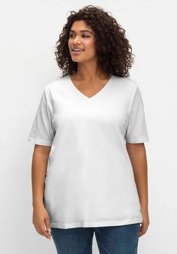 Sheego T-Shirt T-Shirt Kurzarm mit doppellagigem Vorderteil von sheego