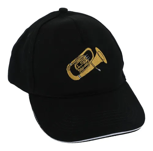 Musikboutique Baseball Cap Baseball-Cap mit eingestickten Instrumenten, schwarz, Baumwolle - Musik, Tuba gestickt