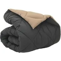 vidaXL Winterbettdecke Anthrazit und Taupe 220 x 140 cm - Moderne Winterdecke aus 100% Mikrofaser-Polyester für idealen Komfort und Wärme. Mit gestepptem Design bleibt die Füllung an Ort und Stelle. Pflegeleicht und Oeko-Tex-zertifiziert für ein sicheres Schlafumfeld.