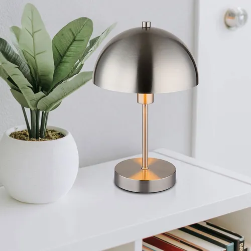 Elegante Tischleuchte Pilzform in Silber, E14 Fassung von Globo