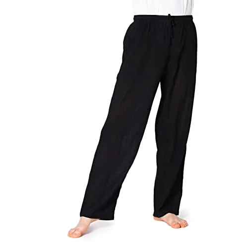 PANASIAM K-Summer-Pants PaSalu, Black, XXL - Luftige Wanderhose aus 100% Baumwolle, ideal für heiße Tage. Mit elastischem Bund und Kordelzug für optimale Passform – perfekt für Freizeit, Sport und als Wohlfühlhose.