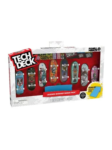 Tech Deck Powell Peralta Legends SK8Shop Bonus Pack - Finger-Skateboards Set mit 8 Mini-Skateboards, personalisierbar mit authentischen Grafiken und Zubehör. Ideal für Kinder ab 6 Jahren, fördert Kreativität und Geschicklichkeit.