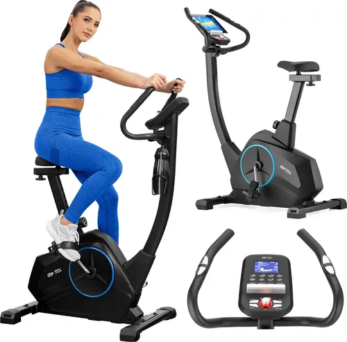 Gymtek Magnetischer Heimtrainer XB4000 - 16 Widerstandsstufen, 10kg Schwungmasse, LCD-Display - Fahrradergometer mit 16 Widerstandsstufen und Bluetooth für interaktive Trainingsprogramme. Ideal für die ganze Familie mit maximal 150 kg Benutzergewicht und rutschfesten Pedalen.