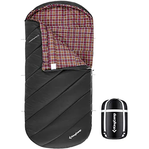 KINGCAMP Freespace 250 Winter Schlafsack - XL-Komfort für kalte Nächte - Schlafsäcke, 190+30 cm lang und 100 cm breit, ideal für Platzbedarf und Komfort bei -8°C. Perfekt für Winterabenteuer.