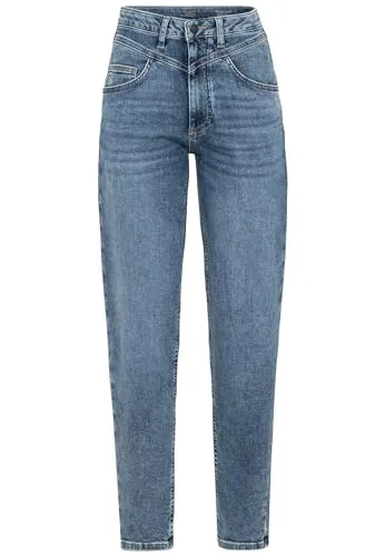 camel active Damen Mom Fit 5-Pocket Jeans Jeans Blau, womenswear-31/30