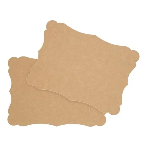 DIN A6 Karten Set Blanko zum Basteln und Selbstgestalten wahlweise mit runden Ecken oder Vintage Kontur 300 g/m² Kraftpapier Graspapier Tonkarton Fotokarton (Kraftpapier Vintage, 25 Karten)