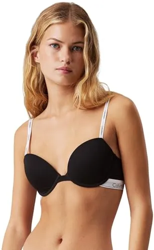Calvin Klein Damen Demi-Cups BH Lightly Lined Stretch, Schwarz (Black), 70B - Funktionsunterwäsche mit optimaler Passform, aus weichem Mikrofaser-Jersey für perfekten Halt und ideal unter T-Shirts.