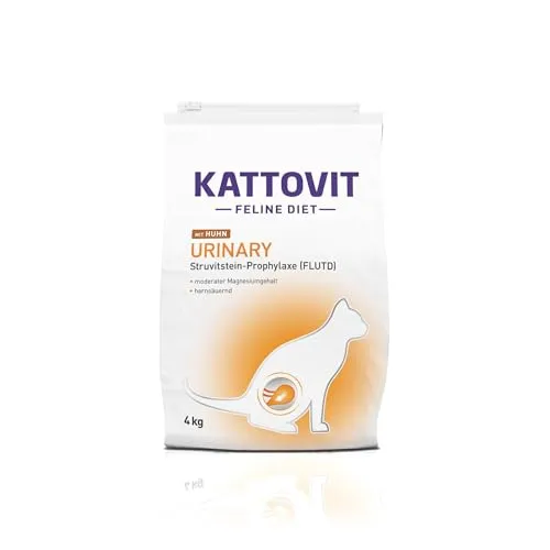 KATTOVIT Feline Diet Urinary Huhn 4 kg - Trockenfutter für Katzen - Katzenfutter für Erwachsene mit Huhn als Hauptzutat, fördert die Gesundheit der Harnwege und ist ideal für ernährungssensible Katzen.