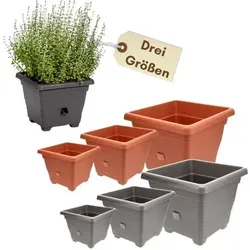 Produktbild Pflanzkübel Rechteckig Pflanzkübel Groß Außen Blumenkübel Outdoor Pflanztopf Pflanzkasten Blumentopf Wasserspeicher 35x35 cm anthrazit