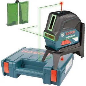 Bosch Kreuzlinienlaser GCL2-15G - Präzise Nivellierung mit grünem Laser - Messgeräte mit selbstnivellierendem Laser, ideal für präzise horizontale und vertikale Nivellierarbeiten. Grüne Laserlinien bieten vierfache Sichtbarkeit. Lieferung inklusive Koffer und Halterung.