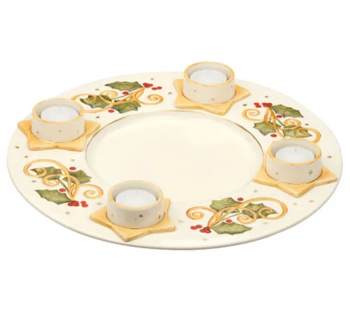 Goebel Adventsteller Lichterglanz 32cm champagner Adventskranz 66873969