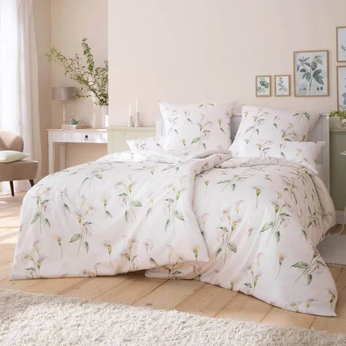 Estella Ateliers Satin-Bettwäsche-Garnitur Calla in grün von ESTELLA