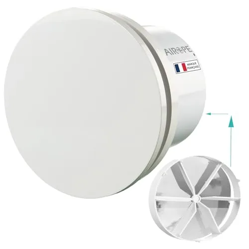 AIROPE-BRISE-C-100 mm Abluftventilator,Badlüfter Ventilator,Wandventilator Lüfter mit Rückschlagventil,Low Wattage,Geringer Energieverbrauch,für Bad und Küche,WC,Büro,leiser Betrieb,5 JAHRE Garantie
