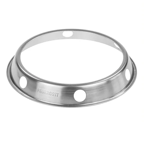FEUERGOTT Wokring Ring für Woks und Wokpfannen Edelstahl Ø25cm, Wok Ring für Gasgrill, Hockerkocher, Gasherd zum Servieren am Tisch