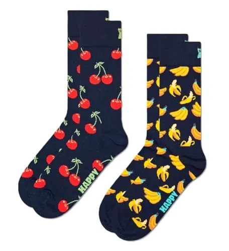 Happy Socks Socken 2-Pack Classic Cherry 36-40 - Sportsocken im 2-Pack, aus weicher Baumwoll-Mischung für optimalen Tragekomfort und stylisches Design.